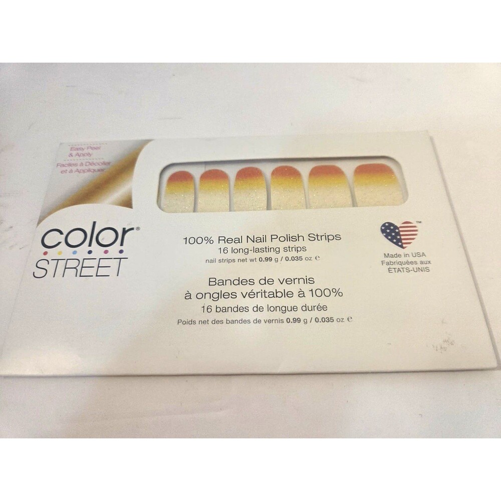 Color Street Glitter Gradient Nail Strips Beige Pink Gold Sweet Tooth